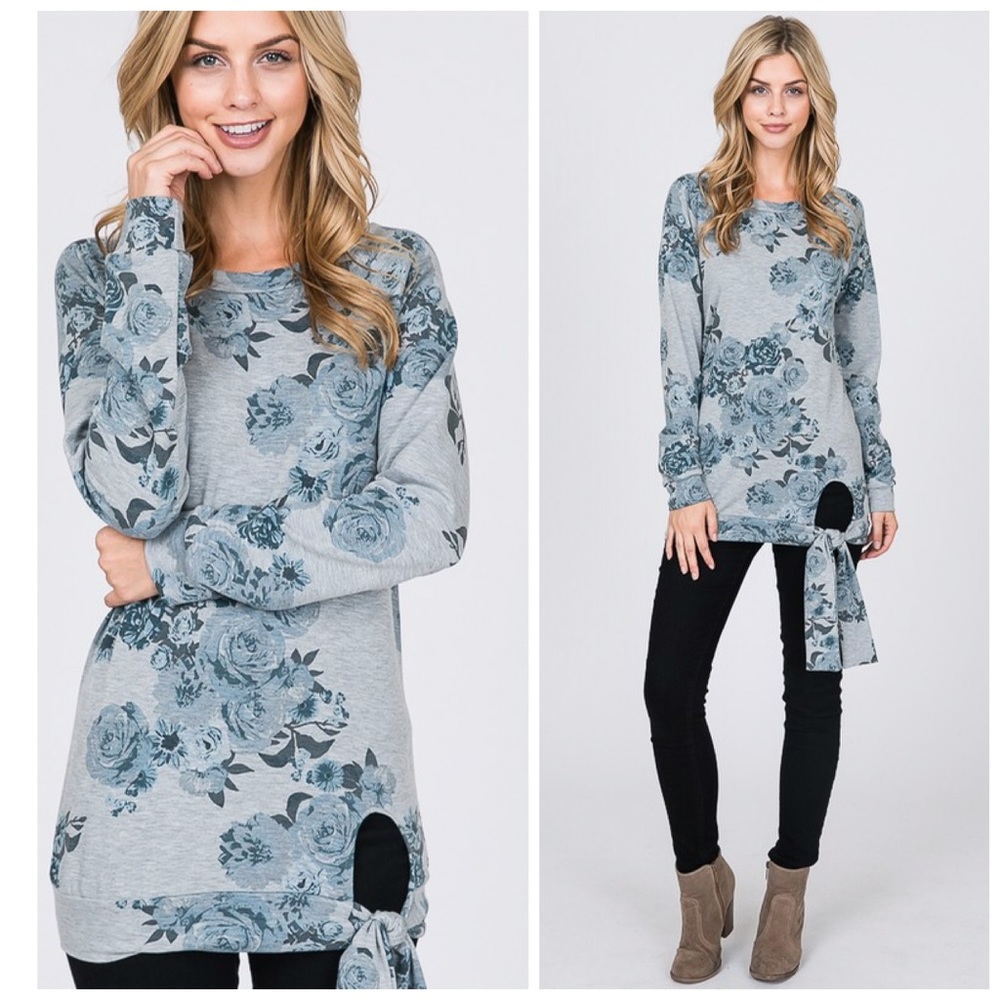 ❤️LAST 1! French Terry Side Tie Top! - Picture 2 of 6